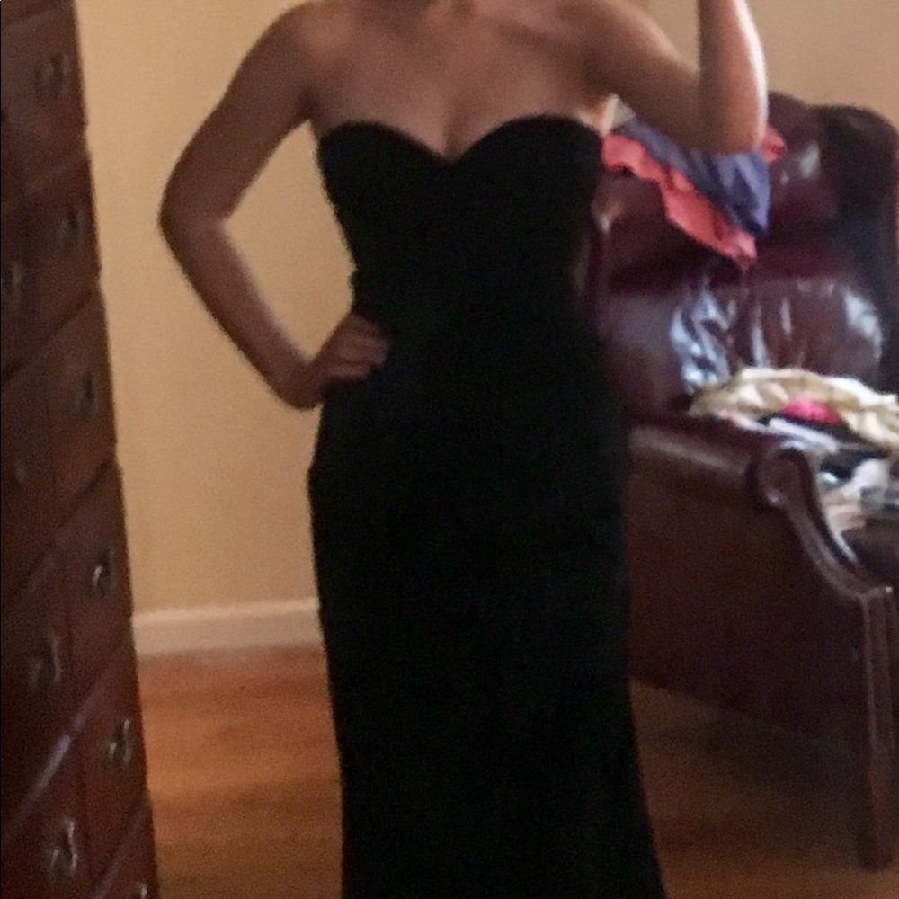 Black velvet gown